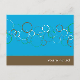 Champagne Bubbles on Aqua Party Invitation