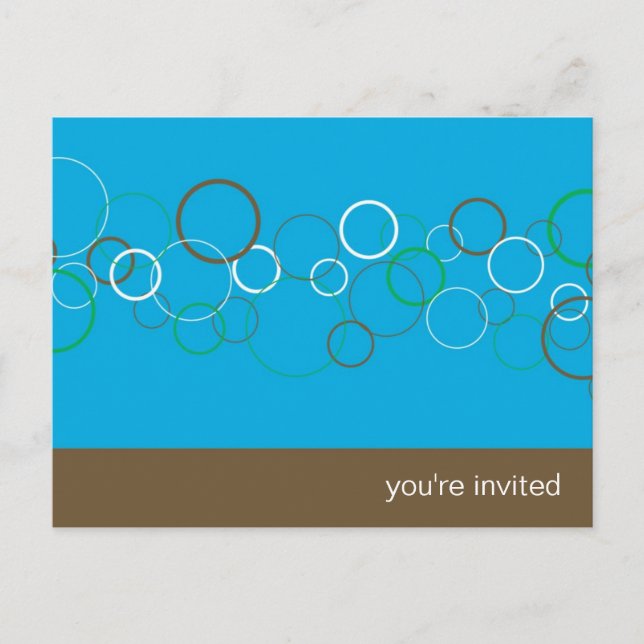 Champagne Bubbles on Aqua Party Invitation (Front)