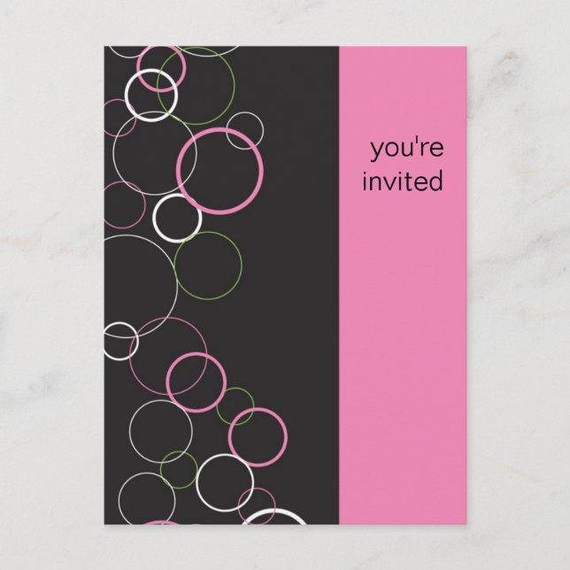 Champagne Bubbles on Black Postcard (Front)