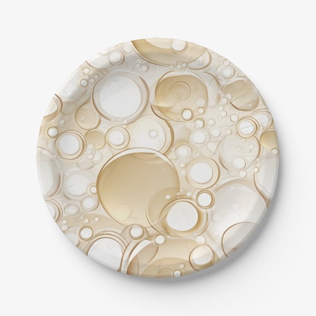 Champagne Bubbles Paper Party Plate Celebration (Front)