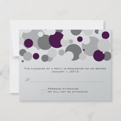 Champagne Bubbles Purple/Silver RSVP