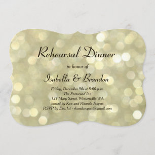 Champagne Bubbles Rehearsal Dinner Invitation