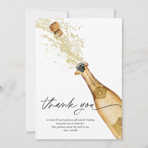 Champagne Bubbly Birthday Thank You Card