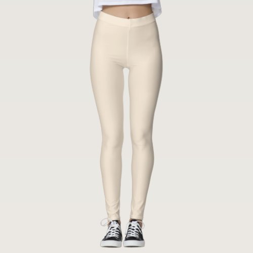 Champagne Buff Off_white Solid Color SW 0045 Leggings