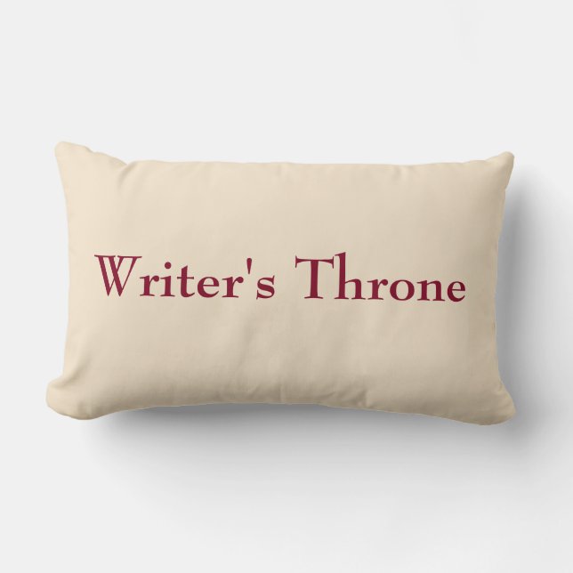 Champagne burgundy writer's cushion, writer's gift lumbar pillow (Front)