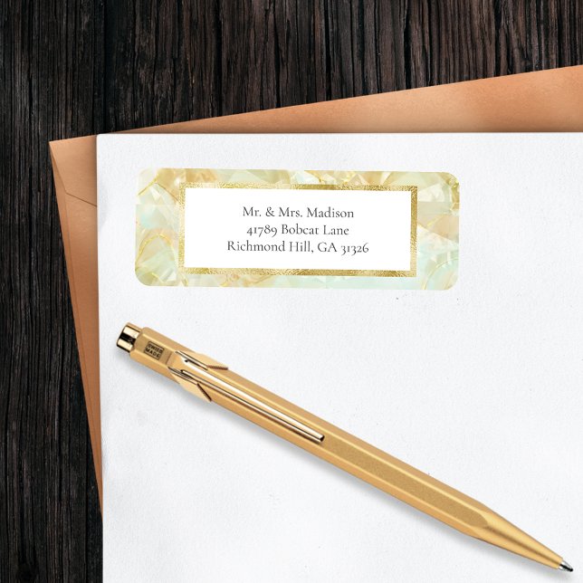 Champagne Burst Crystal Return Address Labels (Creator Uploaded)