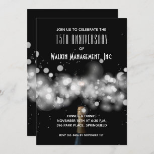 Champagne Business Anniversary Invitations