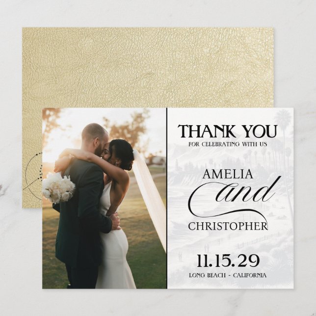 Champagne California Passport Thank You Card (Front/Back)