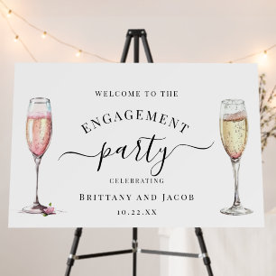 Champagne Calligraphy Wedding Engagement Foam Board