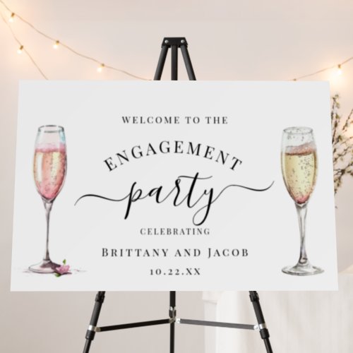 Champagne Calligraphy Wedding Engagement Foam Board