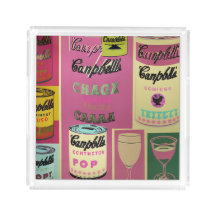 Champagne Campbell's Pop Square Acrylic Tray