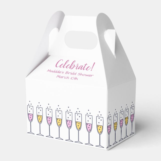 Champagne Celebration Favor Boxes (Front Side)
