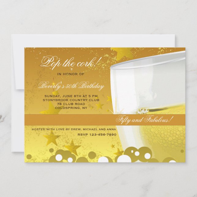 Champagne Celebration Invitation (Front)