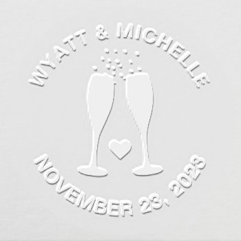Champagne Celebration Wedding / Anniversary Custom Embosser by dulceevents at Zazzle