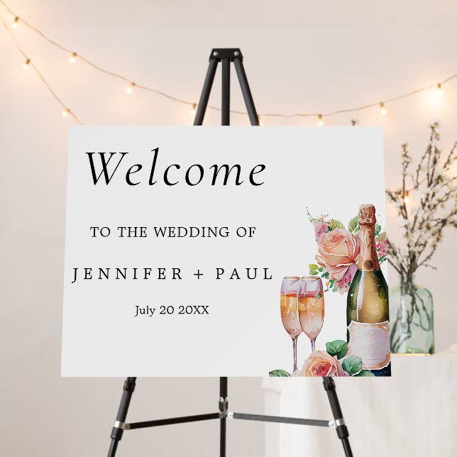 Champagne Celebration Welcome Sign (In Situ (Stand))