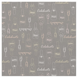 Champagne Celebrations on Grey Fabric
