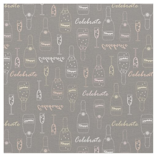 Champagne Celebrations on Grey Fabric