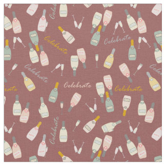 Champagne Celebrations on Maroon Fabric