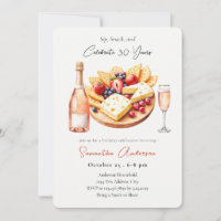 Champagne & Charcuterie 30th Birthday Sip, Snack 