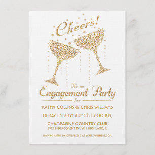 Champagne Cheer Engagement Invitation II