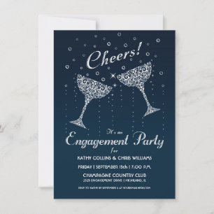 Champagne Cheer Engagement Party Invitation