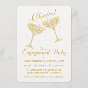 Champagne Cheer Engagement Party Invitation