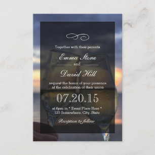 Champagne Cheers Beach Wedding Invitations