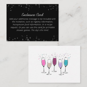 Champagne Chic Stylish Bridal Shower Enclosure Card