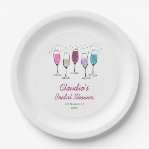 Champagne Chic Stylish Bridal Shower Paper Plates