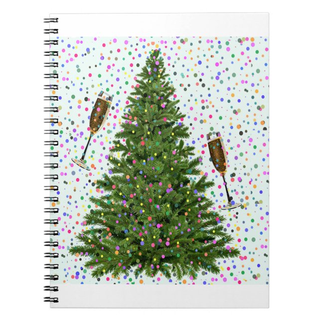 champagne christmas tree notebook (Front)
