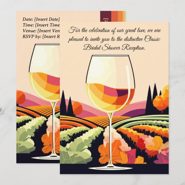 Champagne Classic Elegance bridal shower  Invitation (Front/Back)