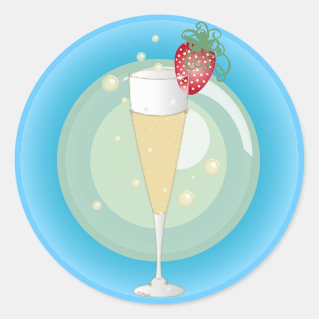 Champagne Classic Round Sticker (Front)