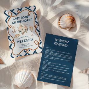 Champagne Coast Nautical Rose Bachelorette Invitation