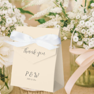 Champagne Color Personalized Monogram Wedding Favor Boxes