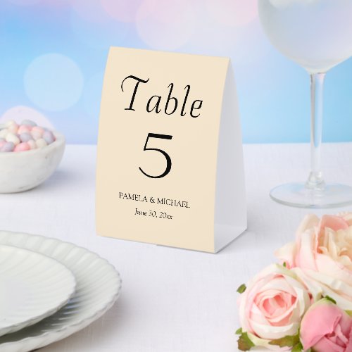 Champagne Color Simple Style Wedding Paper Table Tent