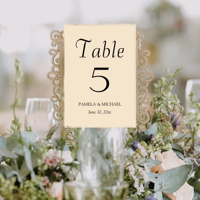 Champagne Color Simple Style Wedding Table Number (In Situ Wedding)