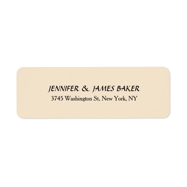 Champagne Color Unique Creative Style Family Name Label (Front)