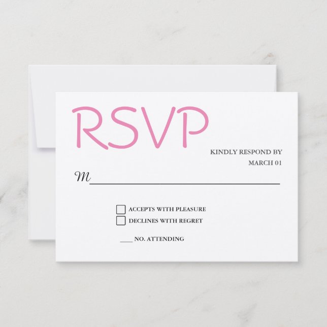 Champagne Color Wedding RSVP Response Reply (Front)