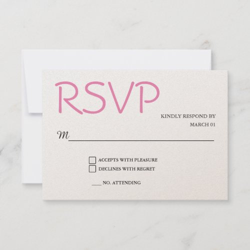 Champagne Color Wedding RSVP Response Reply