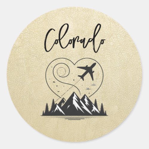Champagne Colorado Passport  Classic Round Sticker