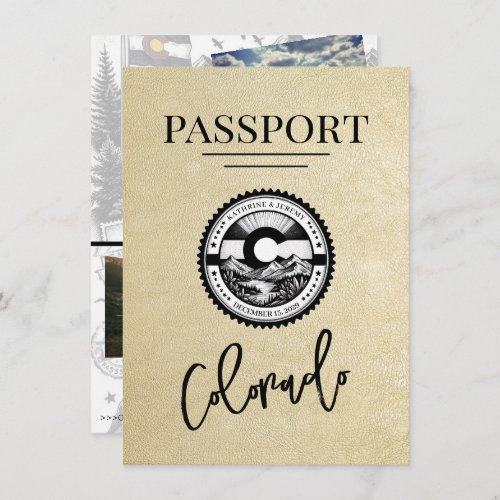 Champagne Colorado Passport Save The Date