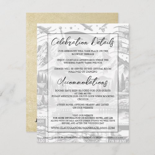 Champagne Colorado Passport Wedding Enclosure Card