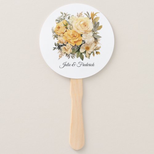Champagne Colored Floral Wedding Hand Fan