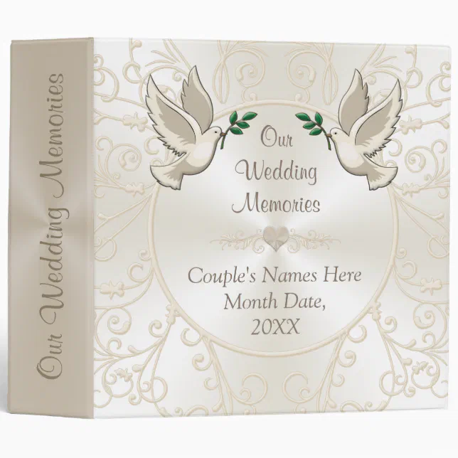 Champagne colored personalized wedding photo album binder zazzle