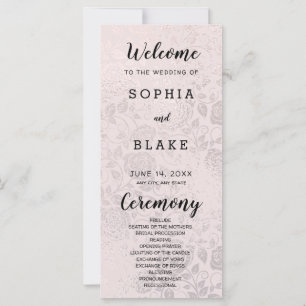 Champagne Colored Roses Wedding Program