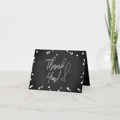 Champagne Confetti Wedding Thank You Card