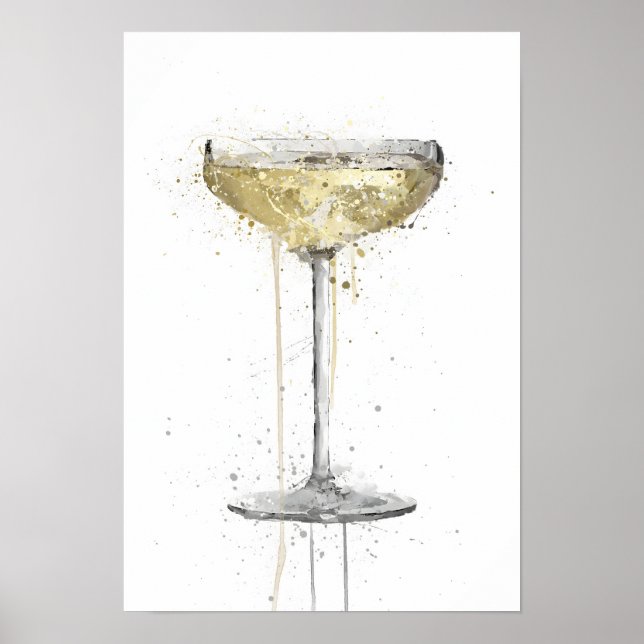 Champagne Coupe Cocktail Poster (Front)