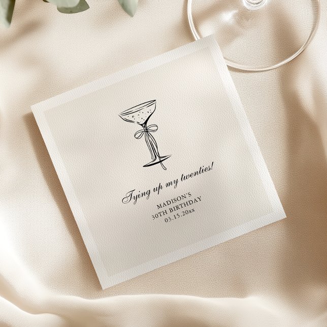 Champagne Coupe Coquette Birthday Napkins (Creator Uploaded)