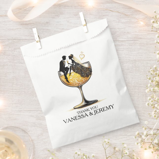 Champagne Couple Favor Bag (Clipped)