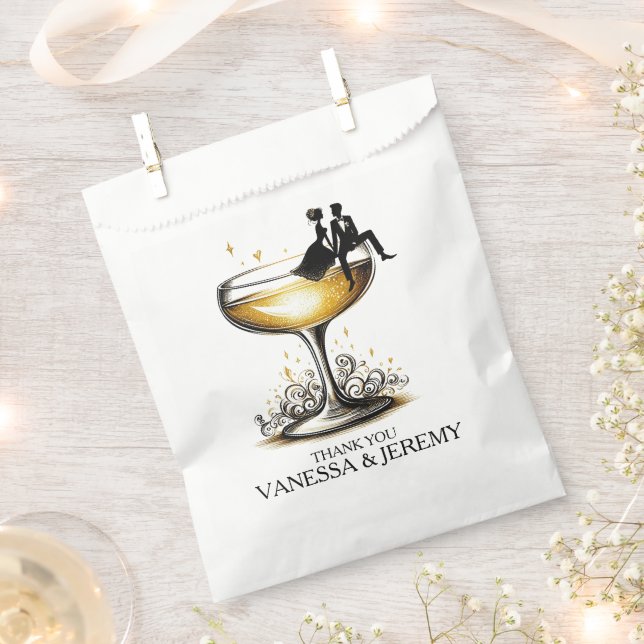 Champagne Couple Favor Bag (Clipped)